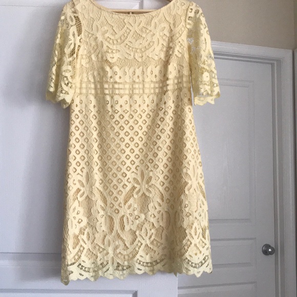 eliza J Dresses & Skirts - Light yellow lace dress
